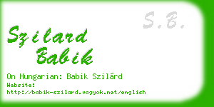 szilard babik business card