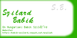 szilard babik business card